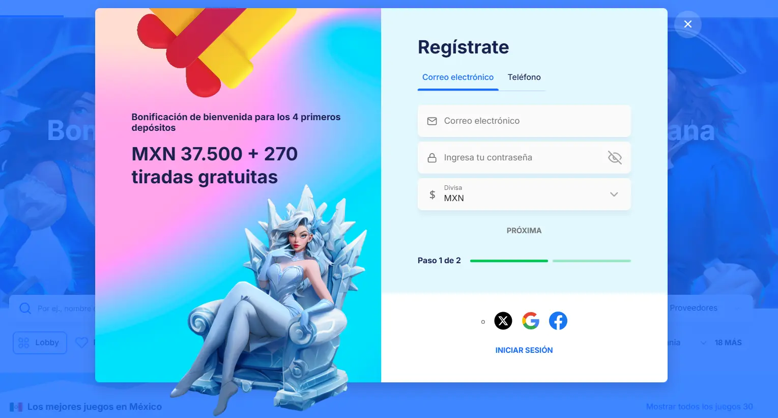 Registro y acceso en Ice Casino