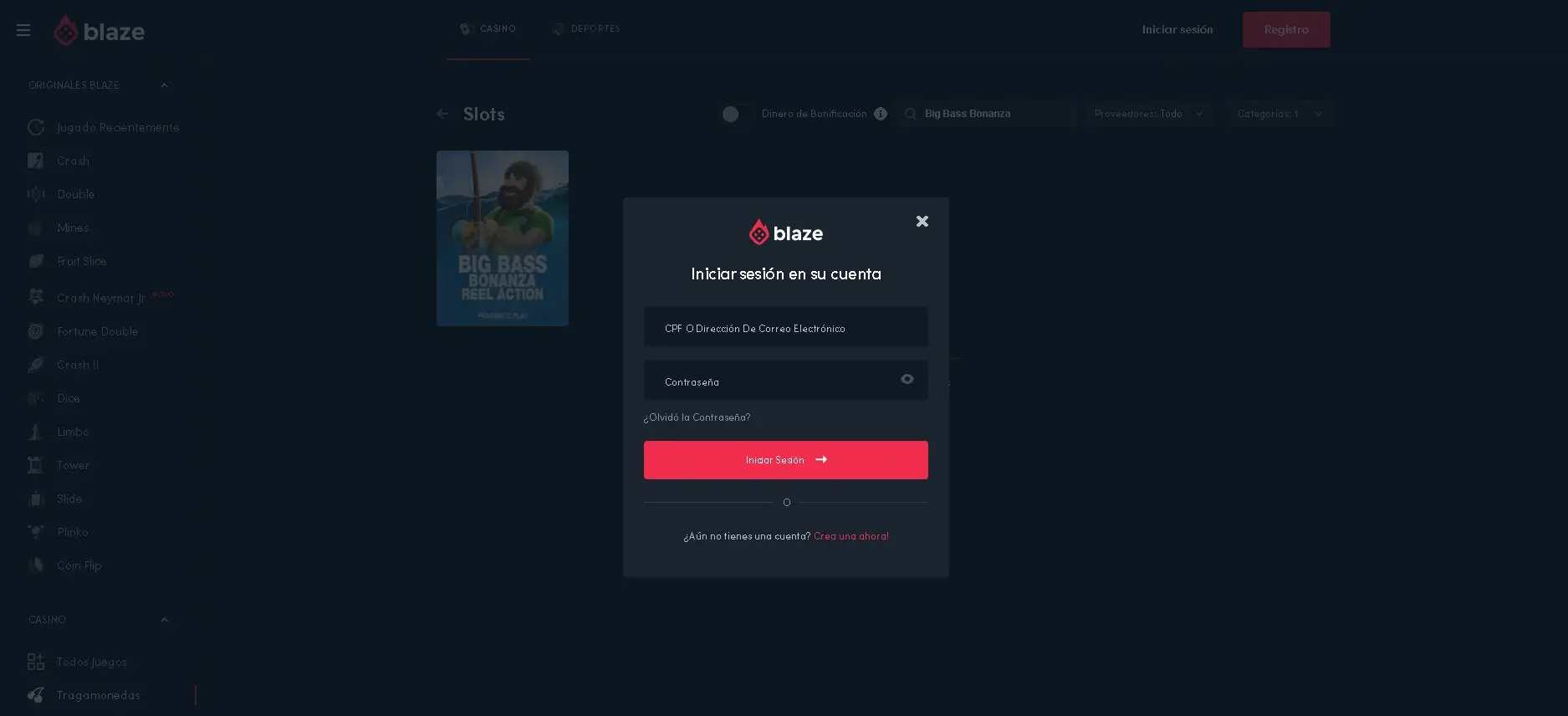 Registro y verificación en Blaze casino